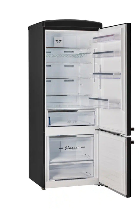 UNIQUE 28" Black Bottom Mount Refrigerator, UNQ-455L B AC