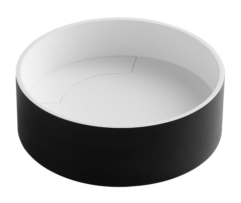 ALFI brand Black Matte 15" Round Solid Surface Resin Sink ABRS15RBM