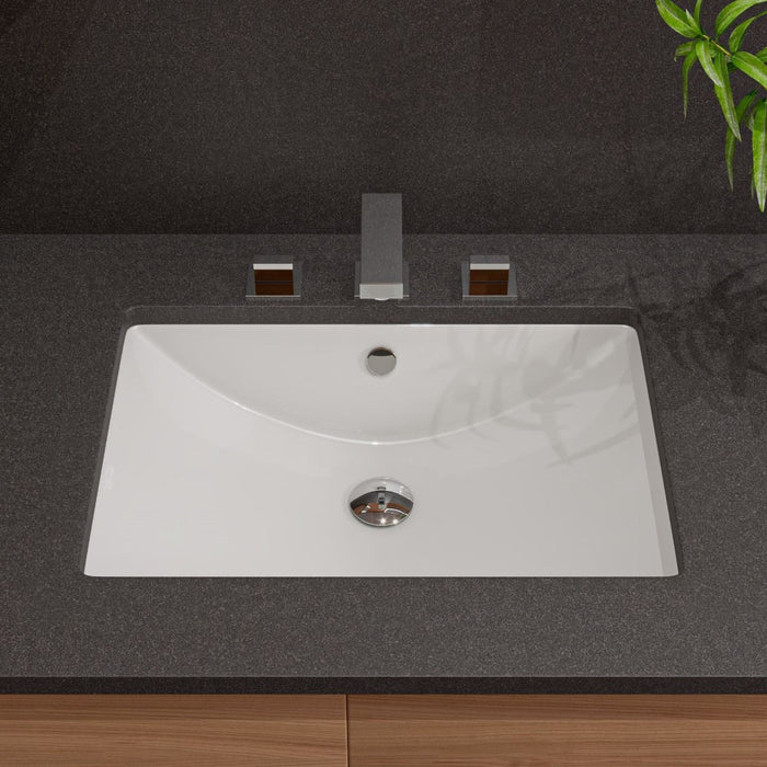 ALFI brand White 24" Rectangular Undermount Ceramic Sink ABC603