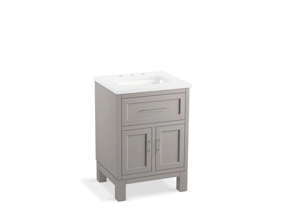 KOHLER Quo 24" bathroom vanity cabinet, sink, quartz top K-28379-ASB