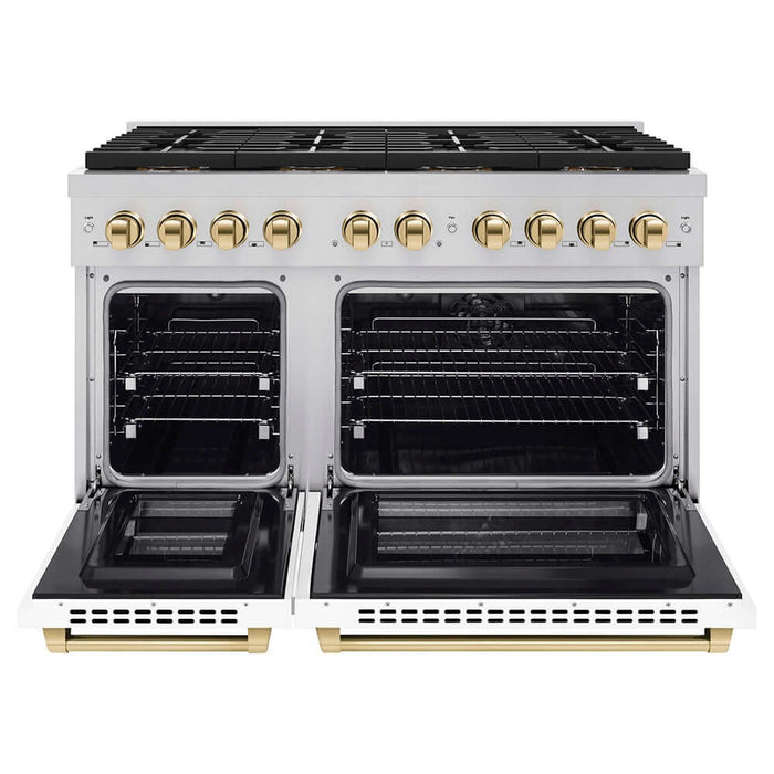 ZLINE 48" Paramount Gas Range DuoPro™ Cooktop, Dual Ovens PSGRZ-WM-48-G