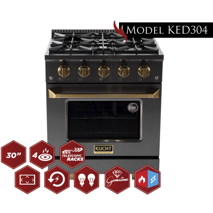 Kucht 30" Freestanding Dual Fuel Range KED304