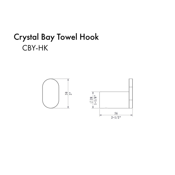 ZLINE Crystal Bay Towel Hook CBY-HK-CB