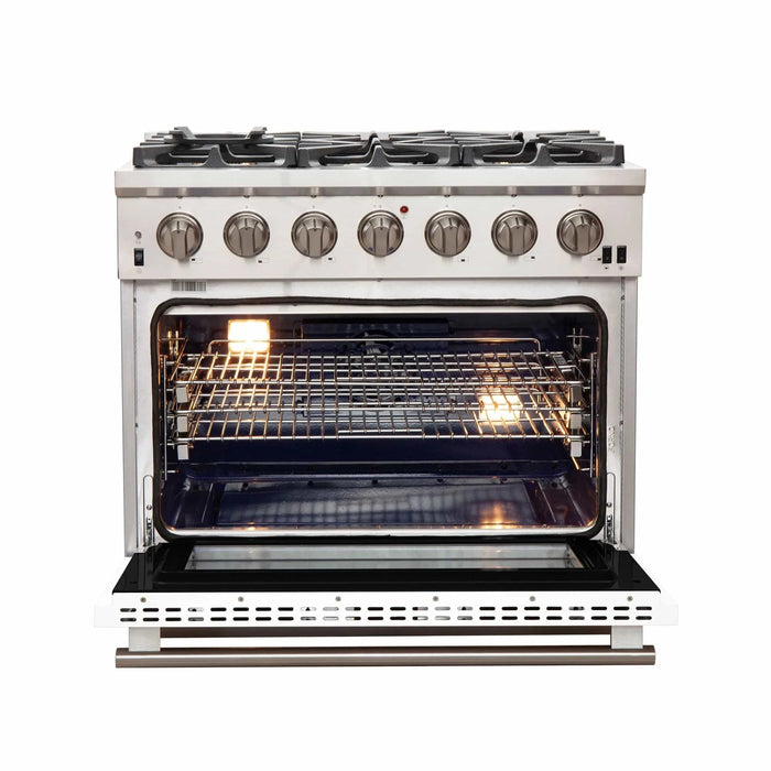 FORNO Capriasca 36" Gas on Gas Range FFSGS6260-36WHT