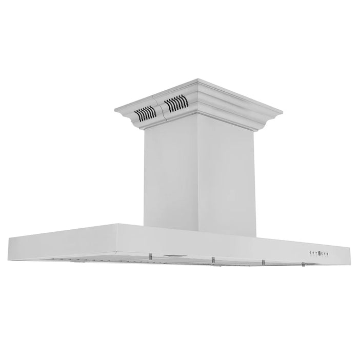 Zline Island Mount Range Hood in Stainless Steel with Built-in ZLINE CrownSound™ Bluetooth Speakers KE2iCRN-BT