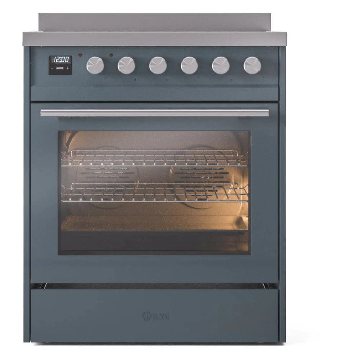 ILVE 30"Professional Plus Liquid Propane Dual Fuel Range, Blue Grey UP30WMPBGLP