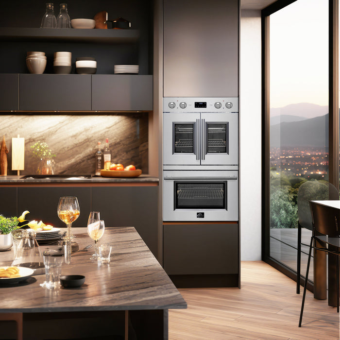 Forno 30"French Door Double Electric Wall Oven, Air Fry, Self-Clean, Sous Vide, FBOEL1340-30