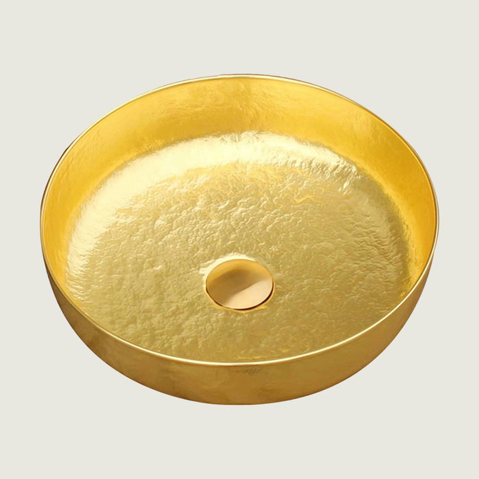Nauxus Custom Handmade Copper Round Bathroom Sink RCB06-NX