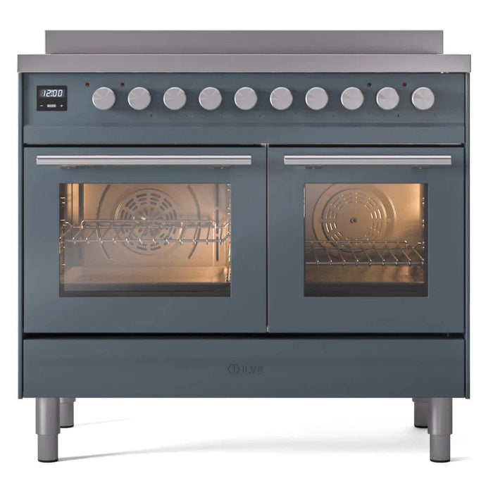 ILVE 40"Professional Plus Induction Range, Blue Grey UPDI406WMPBG