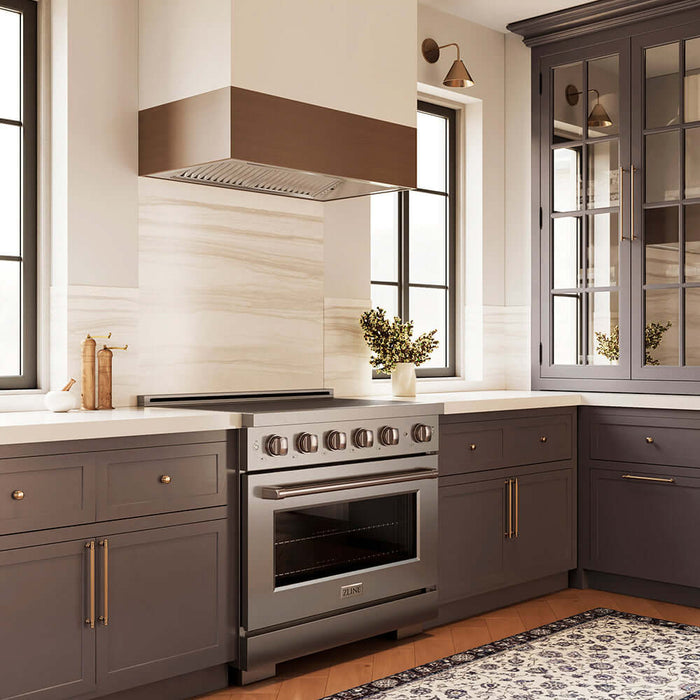 ZLINE 36" Paramount Induction Range, Cooktop, Electric Convection Oven, Satin Stainless Steel SINRS-36