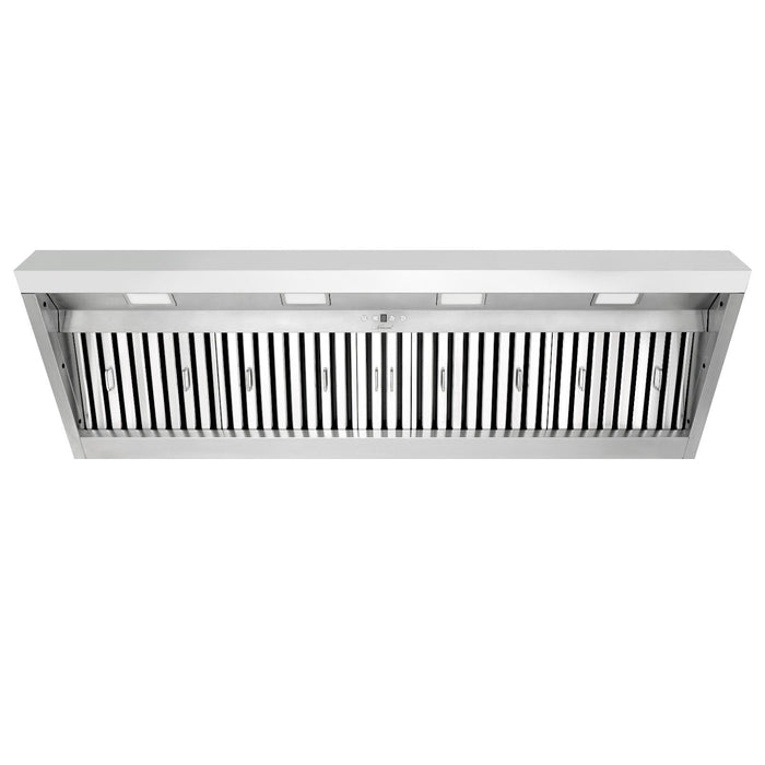 60" Range Hood Insert, Ultra Quiet Stainless Steel 8" Ducted with 1200 CFM Powerful Suction — NX-19IL-60-Warm White