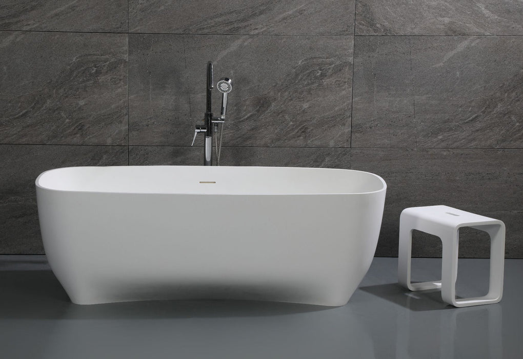 ALFI brand 67" White Matte Solid Surface Resin Bathtub AB9980