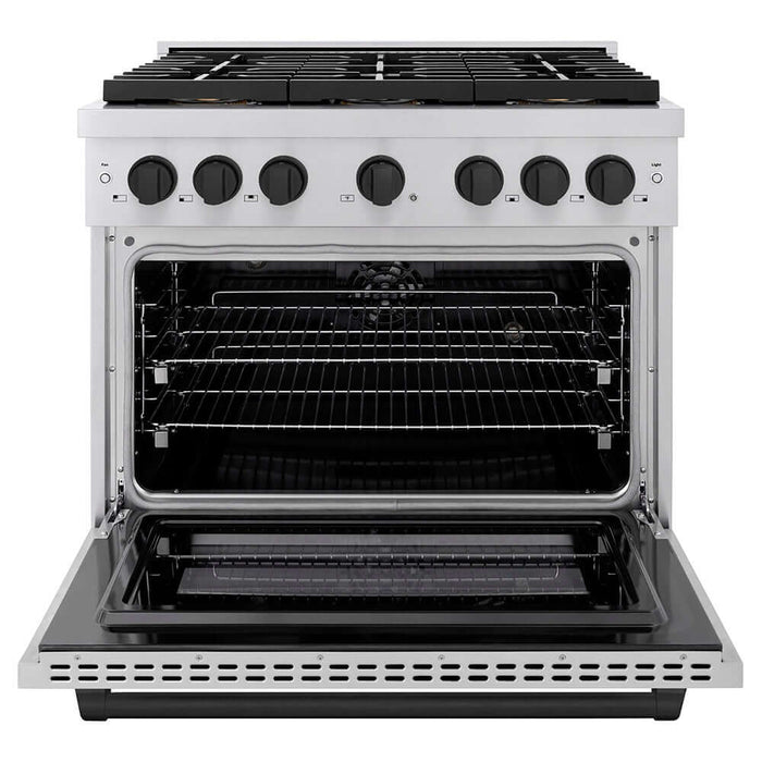ZLINE 36" Paramount Gas Range DuoPro™ Cooktop, Convection Gas Oven PSGRZ-36-MB