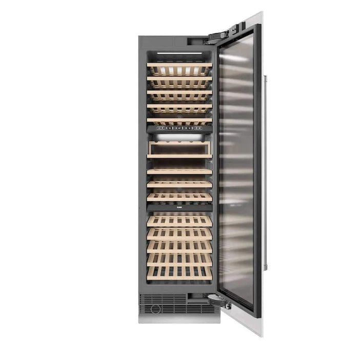 ZLINE 24"Triple Zone 100 Bottle Column Wine Cooler, White Matte Stainless Steel RCWV-WM-24