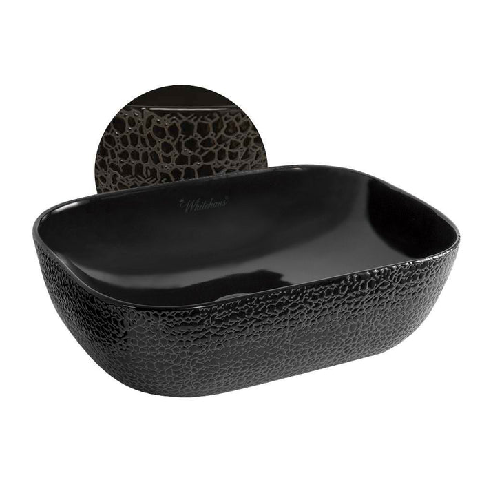 Whitehaus 20" Rectangular Above Mount Basin, Embossed Exterior, Smooth Interior WH71302-F04