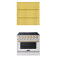 Akicon 36" Stainless Steel Range Hood with 600 CFM Insert & 6-Burner Gas Range Combo – Powerful Ventilation, Convection Oven, Multiple Finishes — AK-HS36L-BS & AK-JK36A1-WS
