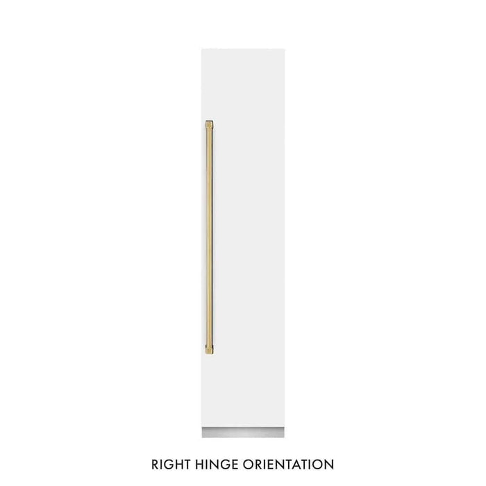 ZLINE 18" Right Hinge Column Freezer White Matte Stainless Steel, Graphite Gray Interior Polished Gold RCFVRZ-WM-18-G