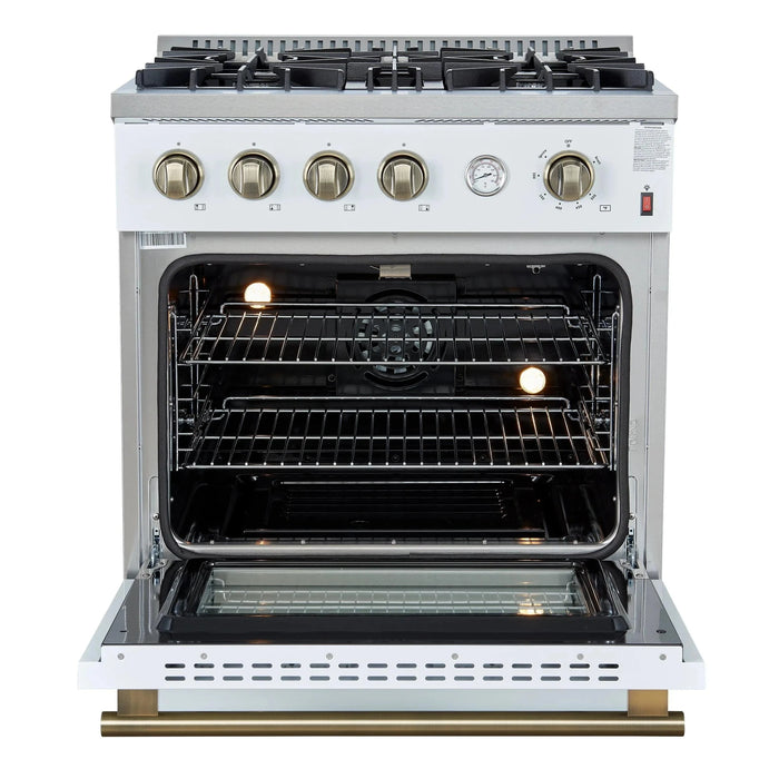 FORNO Marco 30" Gas on Gas Range FFSGS6277-30WHT