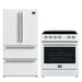 Forno 2-Piece White Kitchen Bundle - 30" Electric Range, 36" Bottom Freezer Refrigerator - Angle View