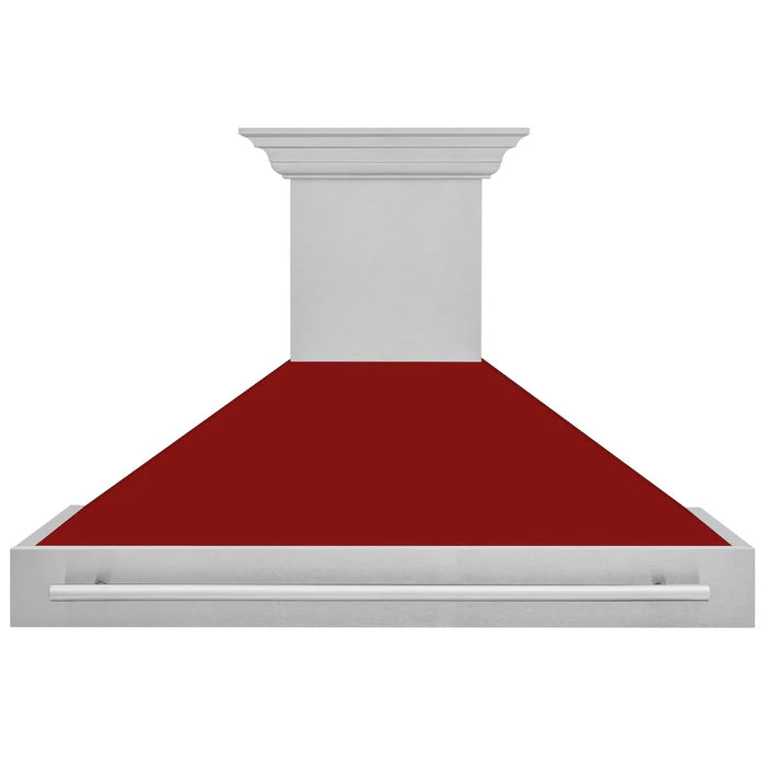 ZLINE 48" Autograph DuraSnow Stainless Red Wall Range Hood 8654SNX-RG-48