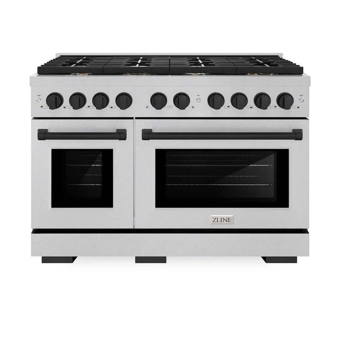 ZLINE 48"Gas Range, Convection Gas Oven, DuraSnow® Matte Black, SGRSZ-48-MB