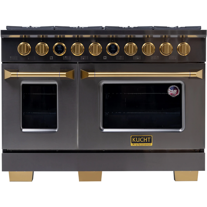 Kucht 2 Piece Kitchen Appliances Package with Dual Fuel Range KXD48-KRHG480-GL