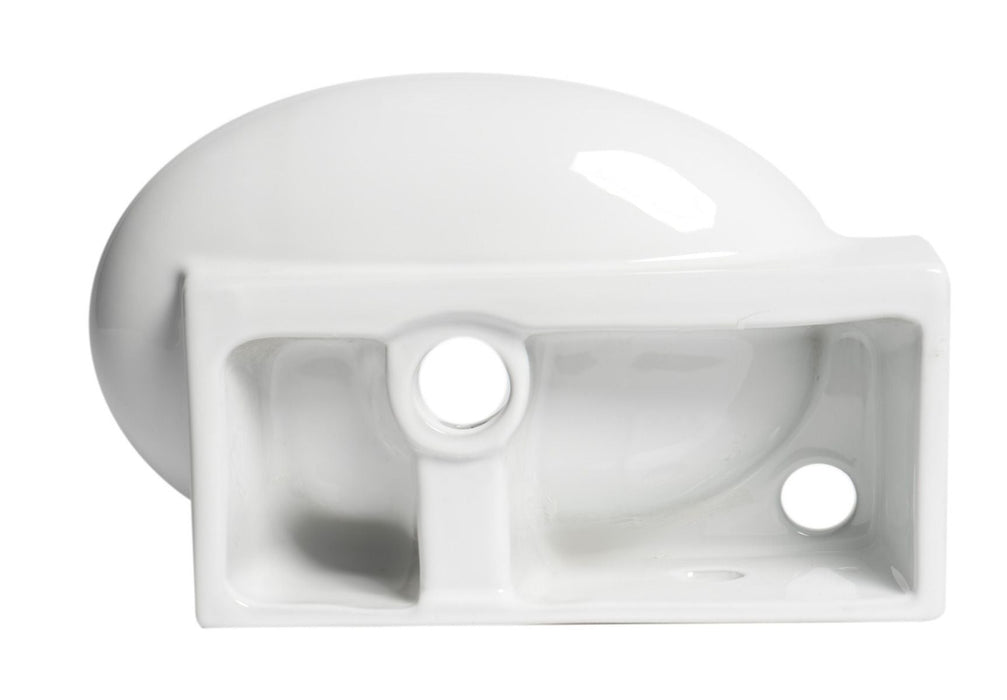 ALFI brand White 17" Small Wall Mounted Ceramic Sink, Faucet Hole ABC117