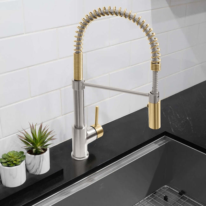 ZLINE Autograph Edition Sierra Pull Down Spring Single Handle Kitchen Faucet, SRA-KF-Z