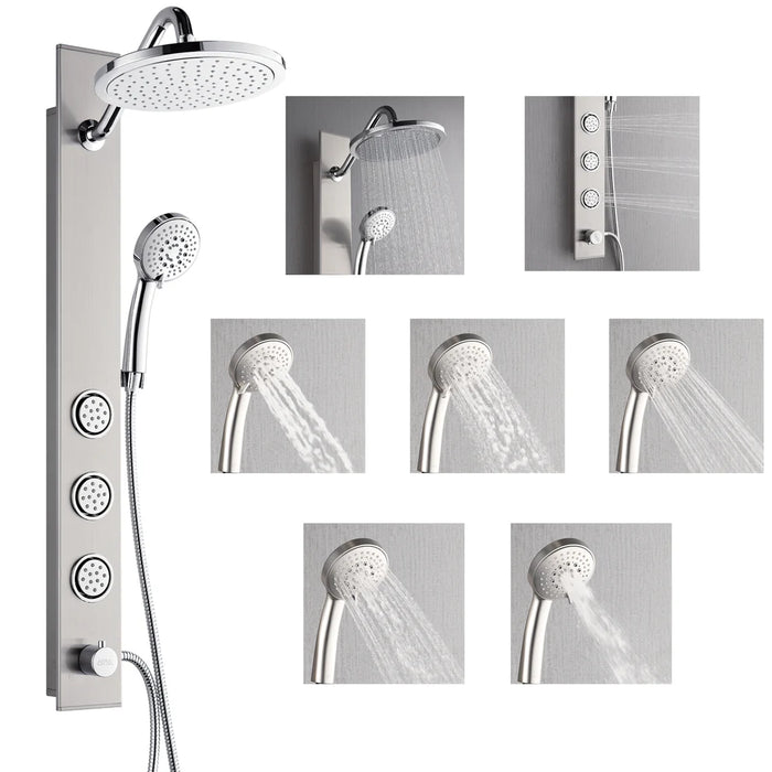 Forno Acqua AcquaSPA Shower Panel, Overhead Rainfall Shower, Handheld Shower Head SL31BC-2