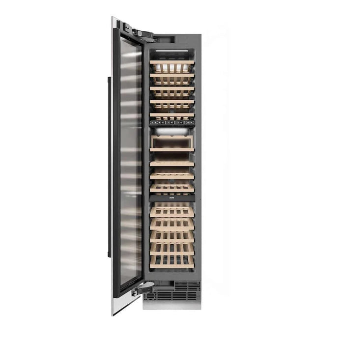 ZLINE 18"Triple Zone 68 Bottle Left Hinge Column Wine Cooler, DuraSnow® Stainless Steel Matte Black RCWVLZ-SN-18-MB