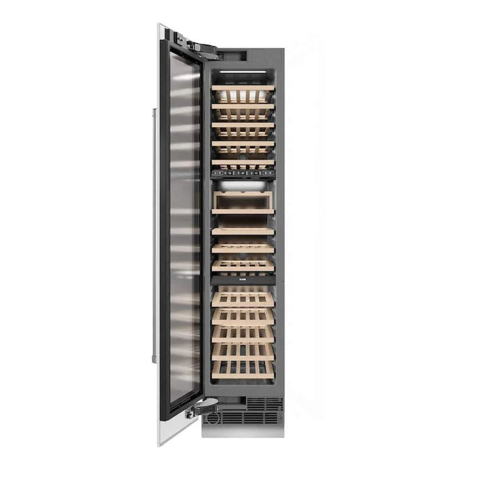 ZLINE 18"Triple Zone 68 Bottle Left Hinge Column Wine Cooler, White Matte Stainless Steel RCWVL-WM-18