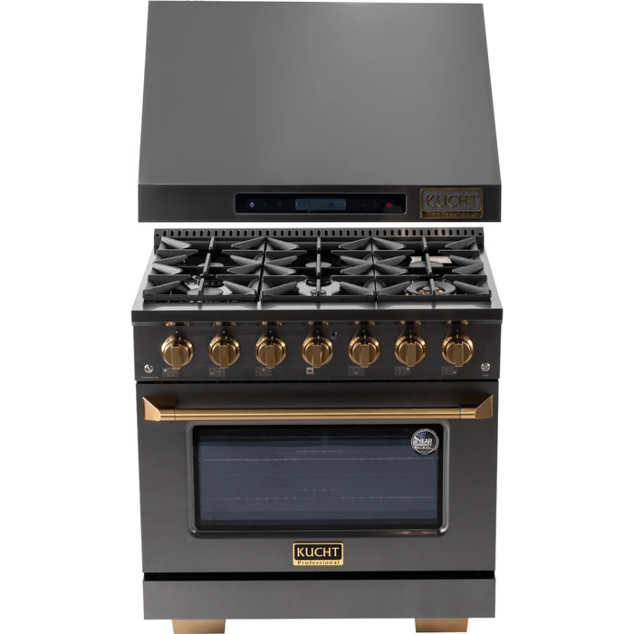 Kucht 2 Piece Kitchen Appliances Package with Dual Fuel Range KED364-KRH363A