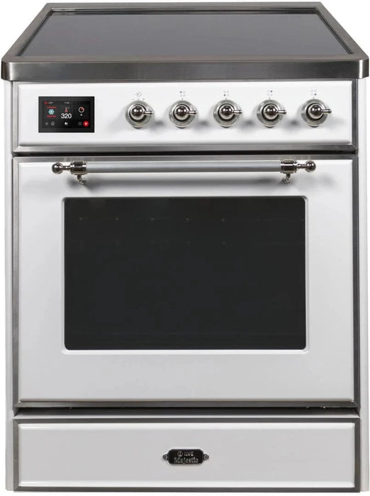 ILVE 30"Majestic II Induction Range, White, Chrome Trim UMI30NE3WHC