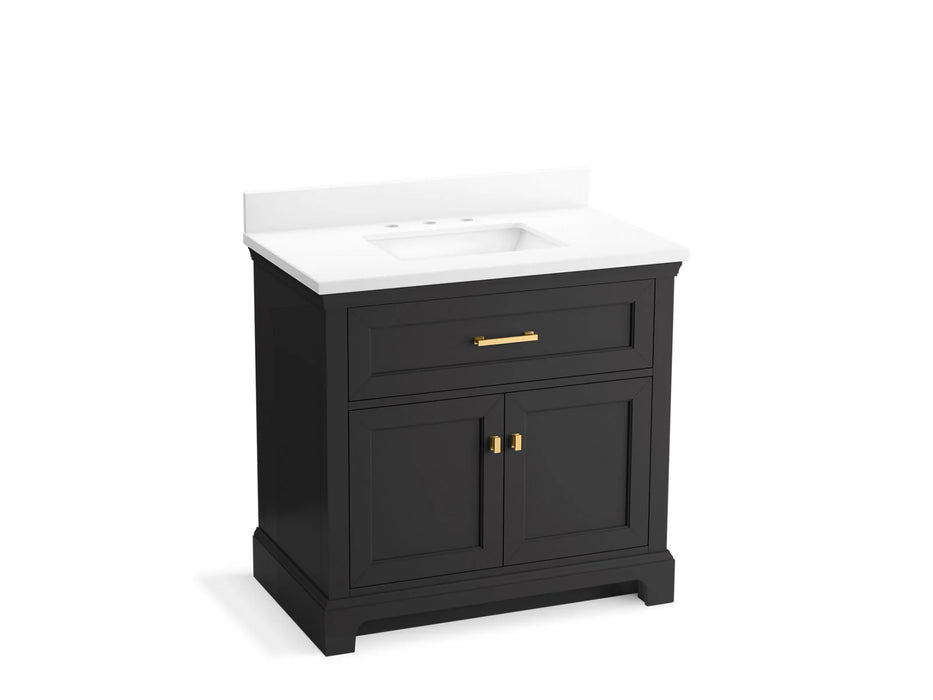 KOHLER Charlemont 36" bathroom vanity cabinet, sinks, quartz top K-29261-BD1