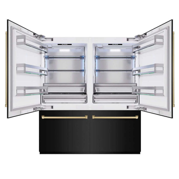 ZLINE 72" Built-In Bottom Freezer Refrigerator, Water Dispenser, Ice Maker, Black Stainless Steel, RBITZ-BS-72-CB