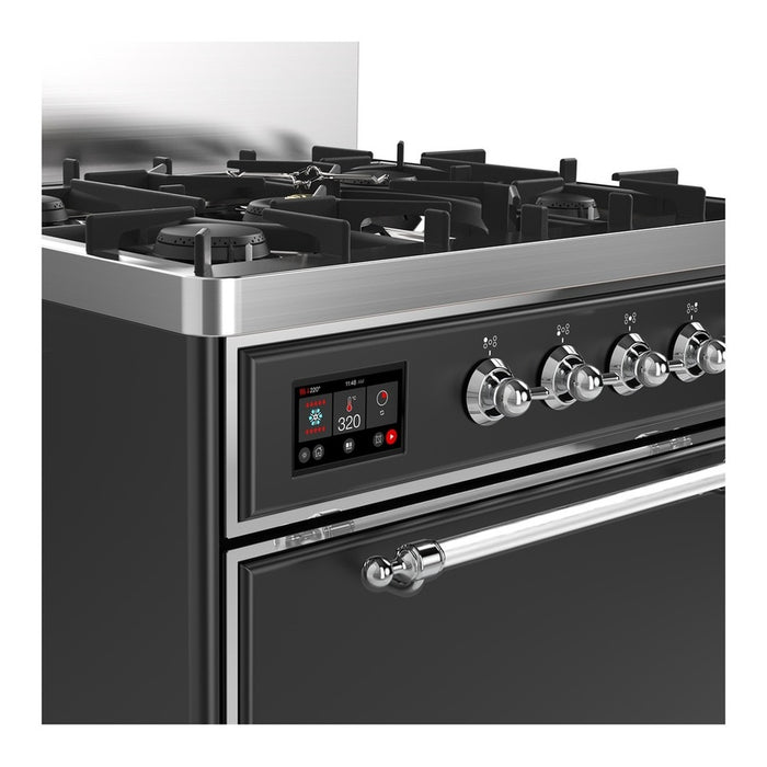 ILVE Majestic III 30" Dual Fuel Range, Matte Graphite Chrome Trim UM30QNR3MGC