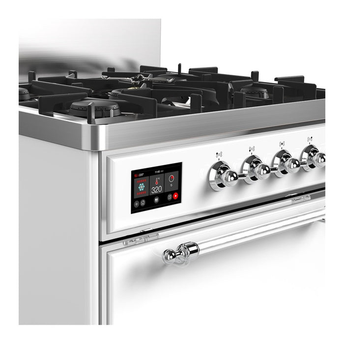 ILVE Majestic III 30" Dual Fuel Range, White Chrome Trim UM30QNR3WHC