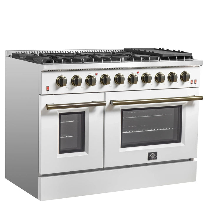FORNO Galiano 48" Gas on Gas Range FFSGS6244-48WHT
