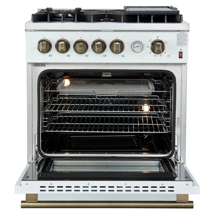 FORNO Giovanni 30" Gas on Gas Range FFSGS6274-30WHT
