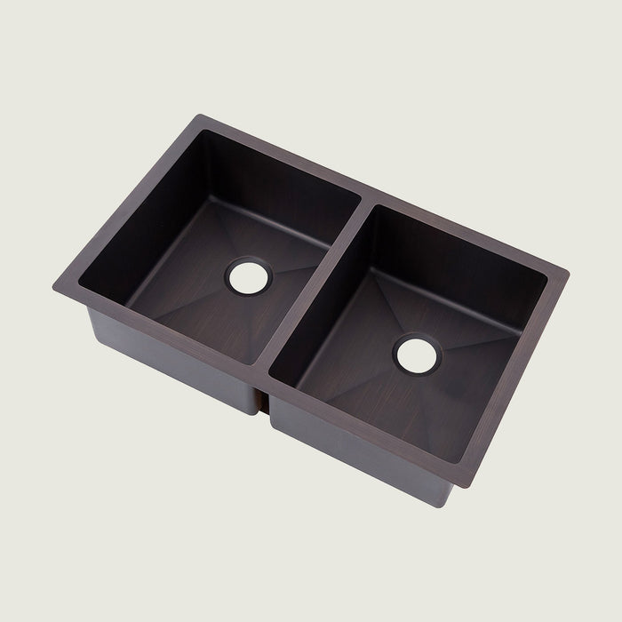 Nauxus Undermount Double Blow Copper Kitchen Sink UDMK03-NX