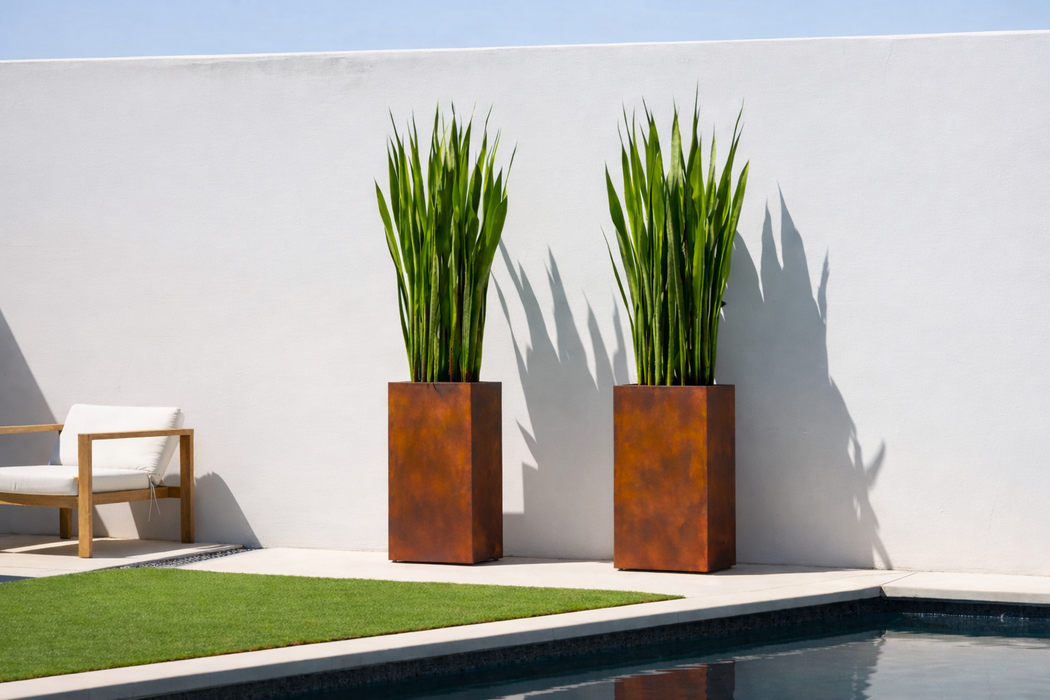Corten Steel Column Planters