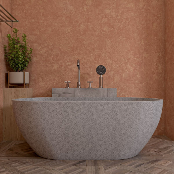 ALFI brand 59" Solid Concrete Oval Freestanding Bathtub ABCO59TUB