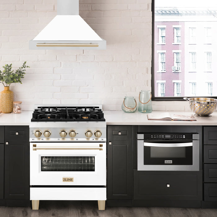 ZLINE 30" Autograph Stainless Wall Range Hood KB4STZ-WM30-G