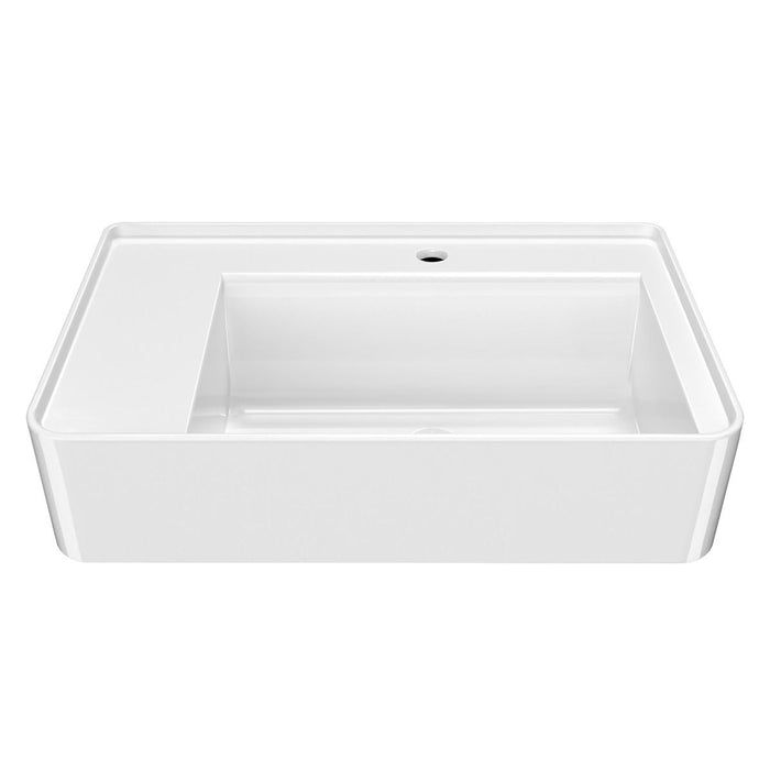 Whitehaus 30" Rectangular Wall Mount Basin, Single Faucet Drilling B-RA75-1H