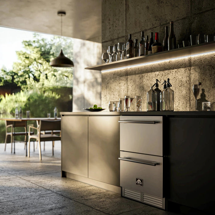 FORNO Cosenza 24" Built-In Indoor/Outdoor Drawer Freezer FDRBI1838-24S