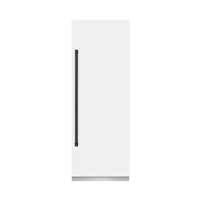 ZLINE 30" Column Refrigerator White Matte Stainless Steel, Graphite Gray Interior Matte Black RCRVZ-WM-30-MB
