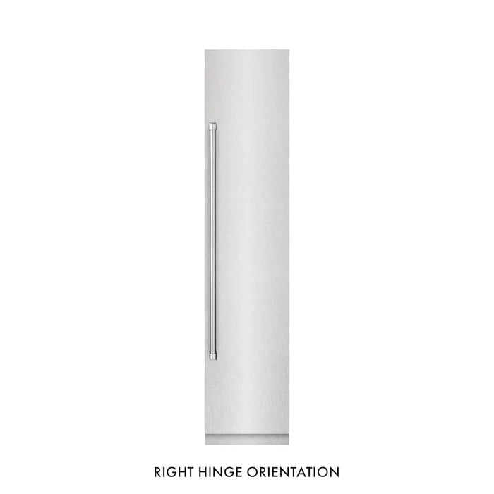 ZLINE 18" Right Hinge Column Freezer DuraSnow® Stainless Steel, Graphite Gray Interior RCFVR-SN-18