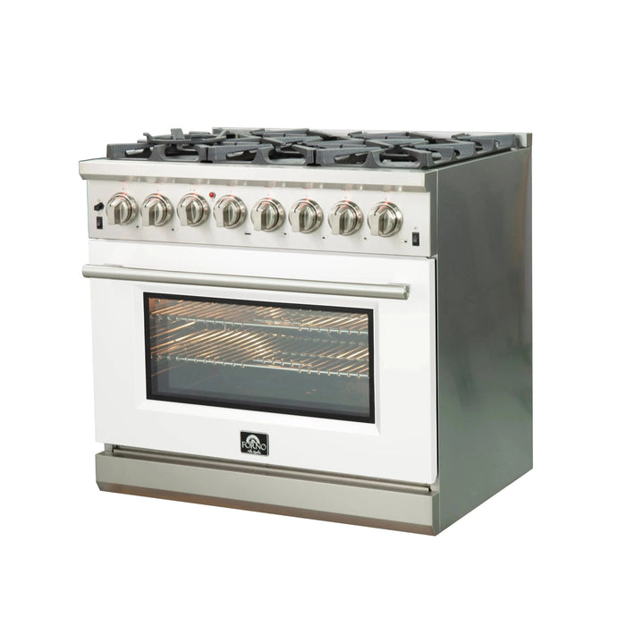 FORNO Capriasca 36" Dual Fuel Range FFSGS6187-36WHT