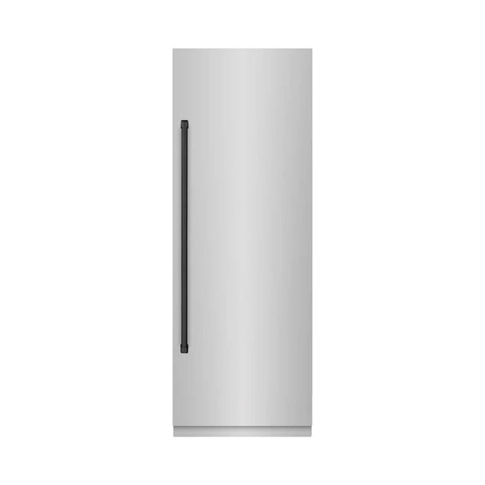 ZLINE 30" Column Refrigerator Stainless Steel, Graphite Gray Interior Matte Black RCRVZ-30430-MB
