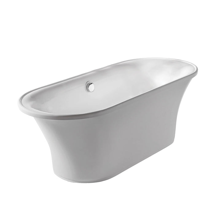Whitehaus Oval Double Side Freestanding Acrylic Soaking Bathtub WHBL175BATH